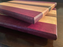 Load image into Gallery viewer, Purple Heart, Walnut, &amp; Maple Fruit &amp; Veg Cutting Board
